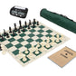 Wholesale Chess Basic Club Complete Chess Set - Green Vinyl with Scorebook and Clock