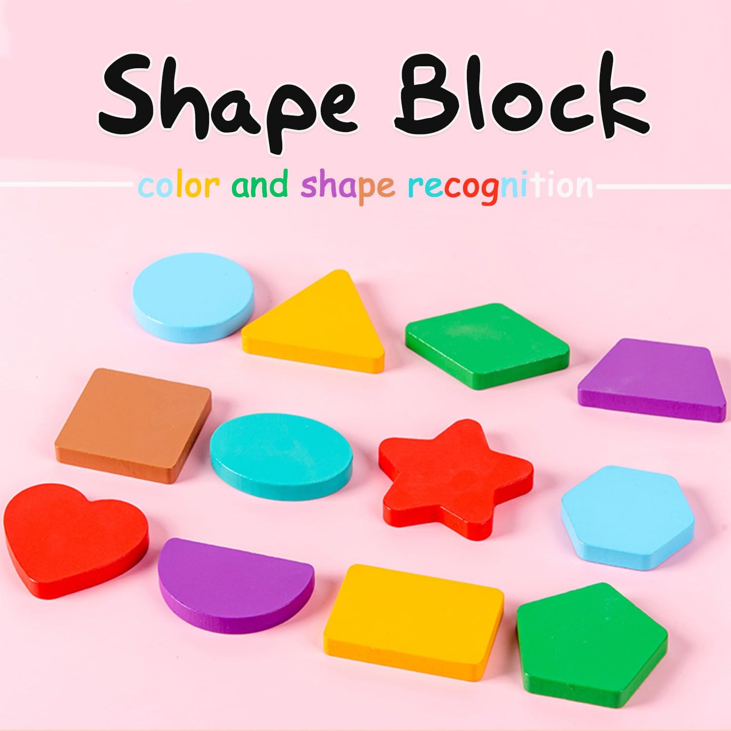 Puzzle Board Toddler Puzzles Shape, Colors Wooden Puzzles For Toddlers 1-3, Toddler Toys For 2 3 4 Years Old