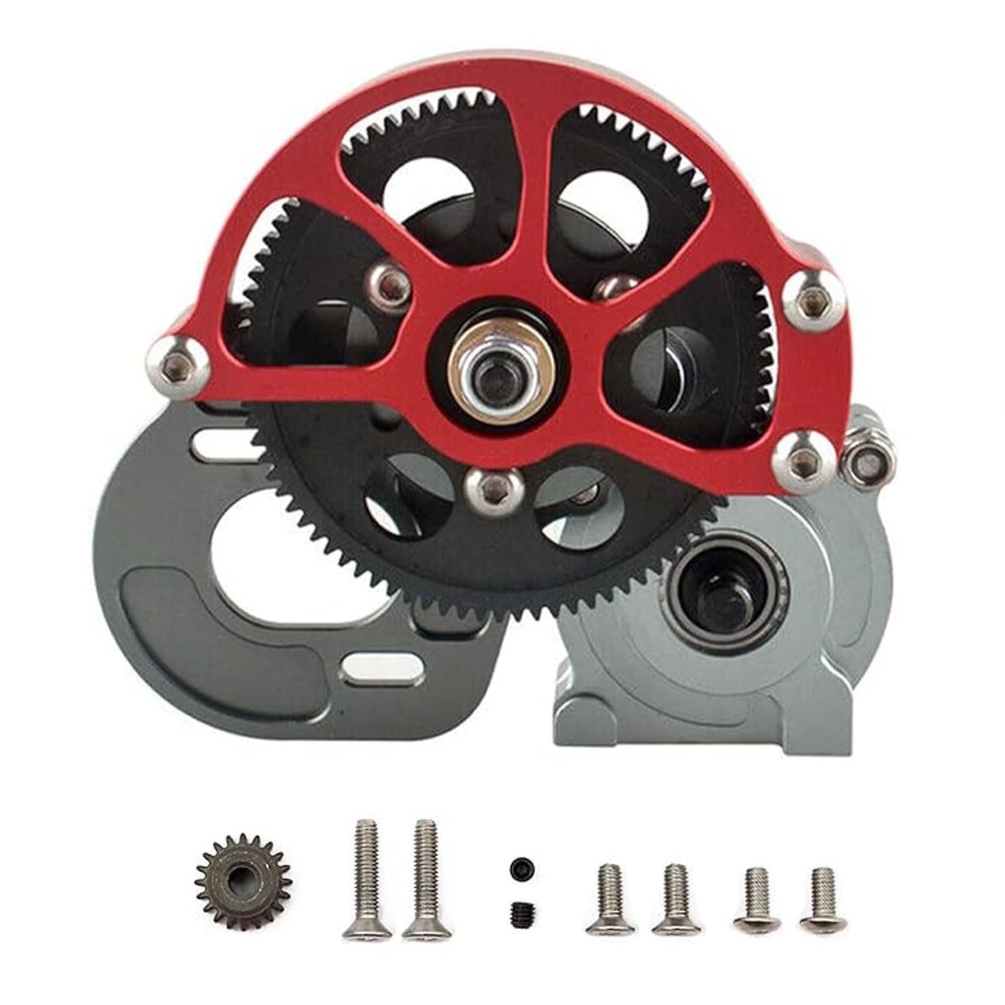 SecosAutoparts Full Metal Assembled Transmission Case Center Gearbox with Steel Gear Set for 1/10 Scale RC Axial SCX10 Crawler C