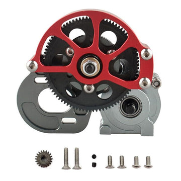 SecosAutoparts Full Metal Assembled Transmission Case Center Gearbox with Steel Gear Set for 1/10 Scale RC Axial SCX10 Crawler C