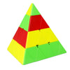 CuberSpeed 4x4 Pyramid Magic Cube - Stickerless ABS Speed Cube, Black, Model EQY512