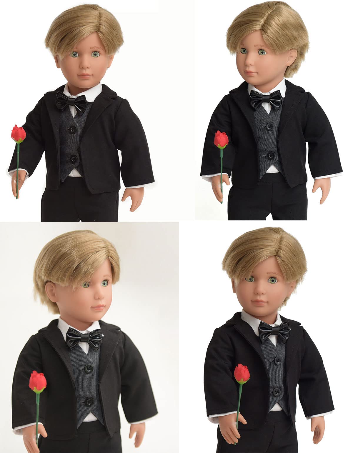 Sweet Dolly Doll Clothes First Communion Wedding Suit Set Rose Gentleman Outfits Fit American 18 Inch Boy Dolls