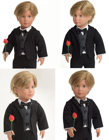 Sweet Dolly Doll Clothes First Communion Wedding Suit Set Rose Gentleman Outfits Fit American 18 Inch Boy Dolls