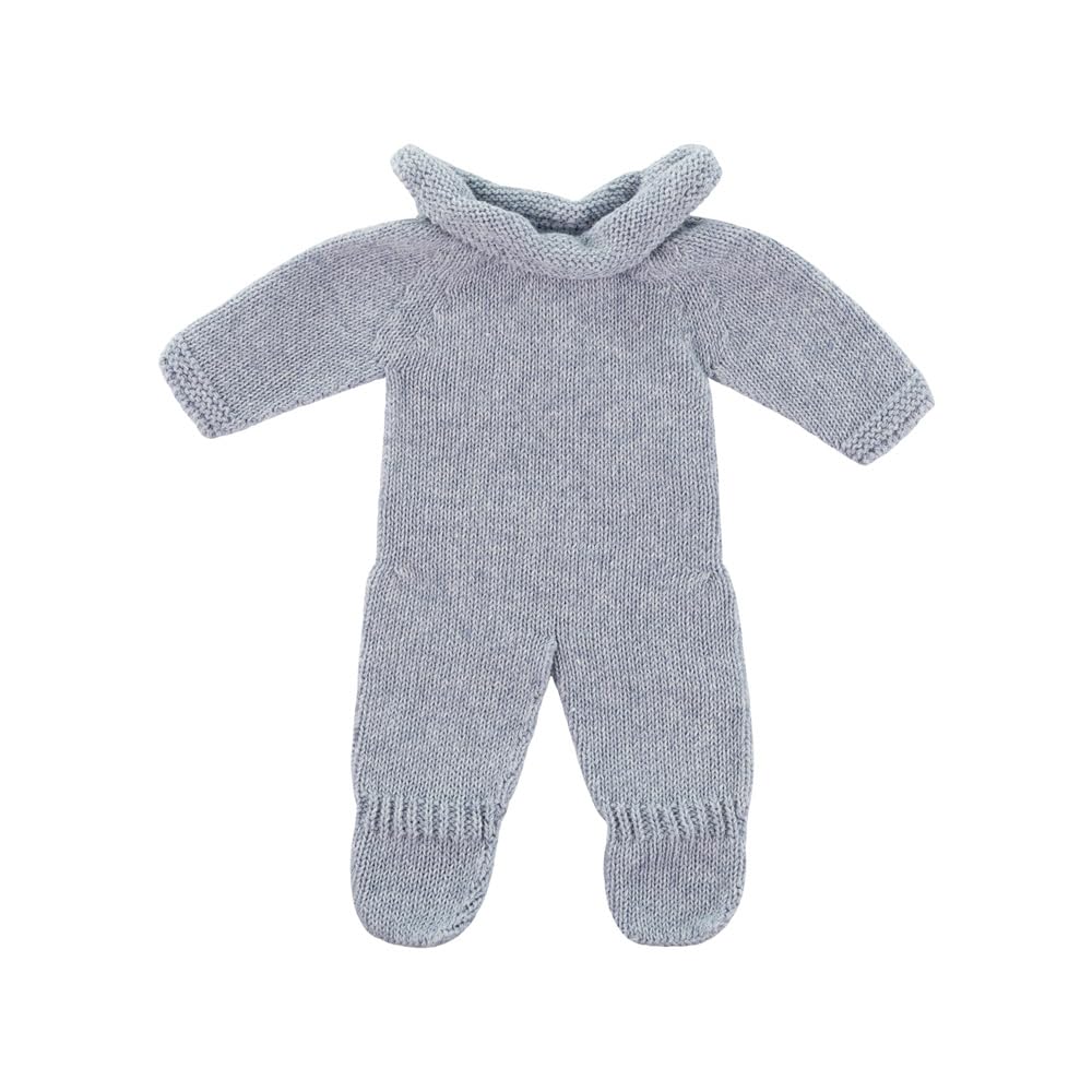 Miniland Clothes for Dolls 12 5/8'' Knitted Outfit Blue Gray Color - ECO, Made in Spain, Quality, Role Play, Educational