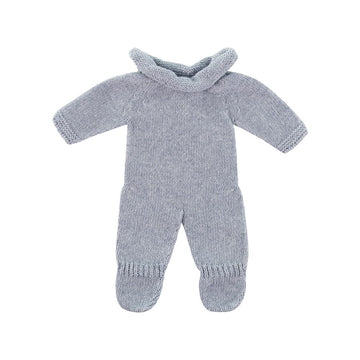 Miniland Clothes for Dolls 12 5/8'' Knitted Outfit Blue Gray Color - ECO, Made in Spain, Quality, Role Play, Educational