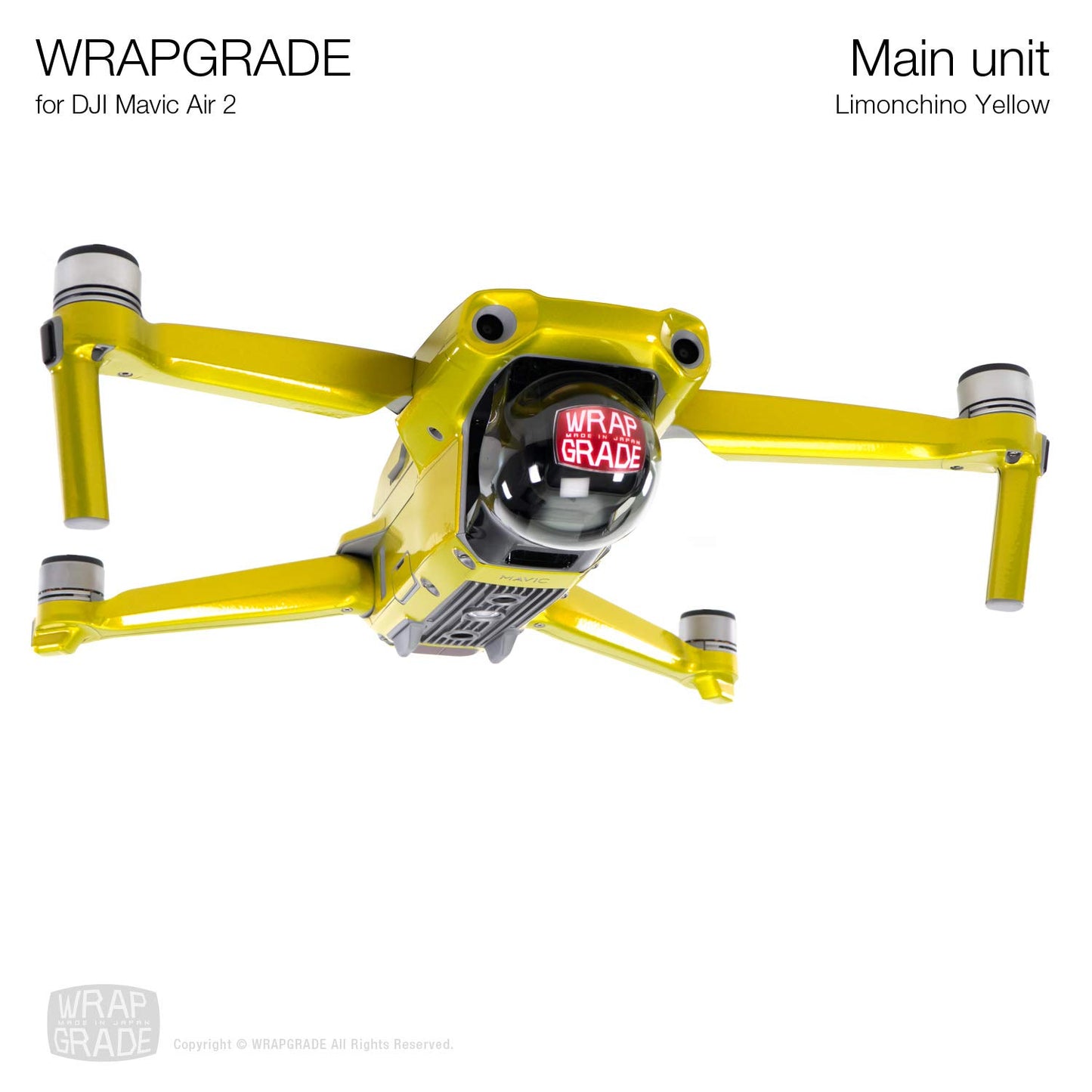 Wrapgrade Main Unit Skin Compatible With Dji Mavic Air 2 (Limoncino Yellow)
