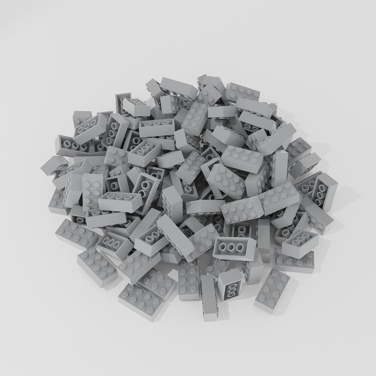 500 Piece Light Gray Bricks Bulk, Gray 2X4 Building Bricks Flat, Compatible With Lego Parts And Pieces: 2X4 Light Grey Bricks(Co
