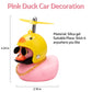 Wonuu Pink Duck Car Dashboard Decorations Rubber Duck Car Ornaments Cool Duck With Propeller Helmet Sunglasses Gold Chain