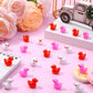 DULEFUN 150pcs Valentines Mini Resin Ducks, Valentine's Day Small Little Resin Ducks Bulk to Hide Tiny Miniature Ducks Figures f