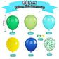 Paready Green And Blue Balloons, 60 Pcs 12 Inch Navy Teal Blue Dark Green Latex Balloons, Teal Yellow Light Green Confetti Ballo
