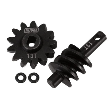 INJORA Overdrive Gears Differential Axle Steel Gears 13T Steel Worm Gears Upgrade Parts for AX24 SCX24 C10 JLU Gladiator Bronco 