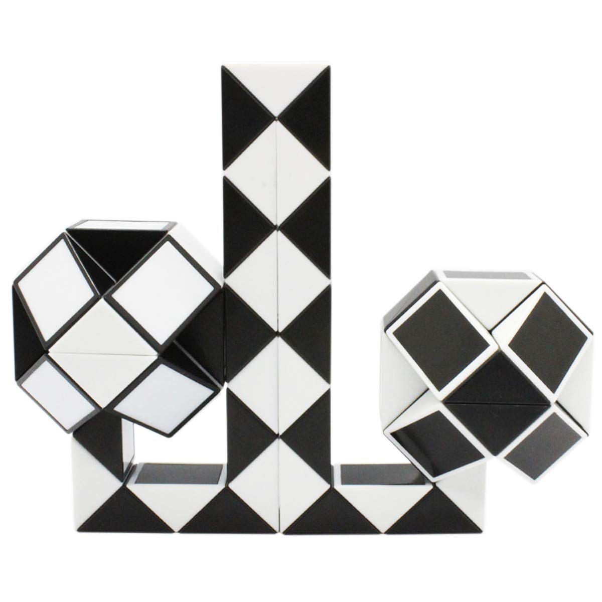Mipartebo Magic Snake Cube Twist Puzzle, Large Size, Black, Model ZCMC2472, Fidget Toy for Kids, Adults & Teens