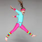 Hicarer 5 Pcs Kids 80S Workout Costume Outfit Accessories Set, Neon Leotard Legging Headband Wristband Leg Warmers Belt(2-3 Year