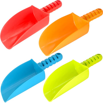 LoayBhok Beach Shovel Toys for Kids: Heavy Duty Plastic Sand Shovels Tools for Toddlers - 4 Pack Outdoor Digging Sandbox Toys Se