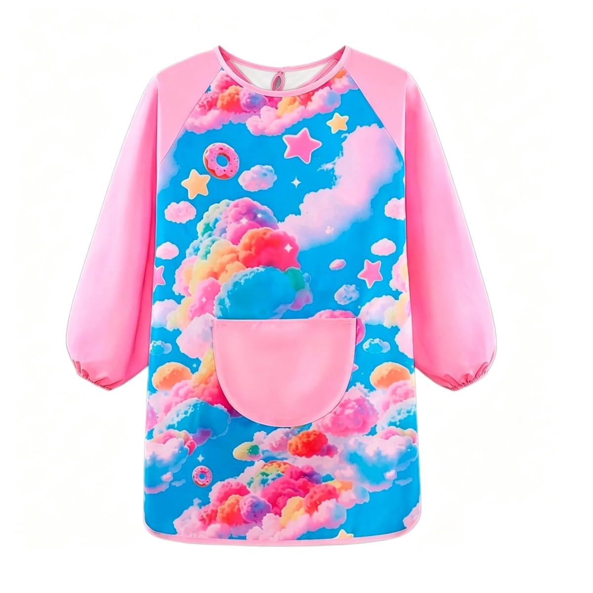 Patpat Waterproof Painting Apron For Kids 120140Cm With Roomy Pockets, Washable Kids Art Smock Reusable Painting Clothing Apron