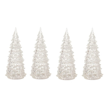 Lemax Crystal Lighted Tree, 3 Color Changeable, Small, Set Of 4, Battery Operated (4.5V) #94518