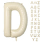 Biapian 40 Inch Letter D Balloons, Giant Cream D Foil Balloon, Big Single Alphabet A-Z Balloons, Beige Large Aluminum D Balloons