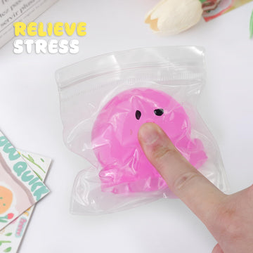 Taba Squishy Toys  Squeeze Toys Cat Paw Cute Kawaii  Sticky Squishy Fidget Toys Silicone Squeeze Toy for Stress Relief Cute Soft Toys Best Gift for Anniversary (Squid)