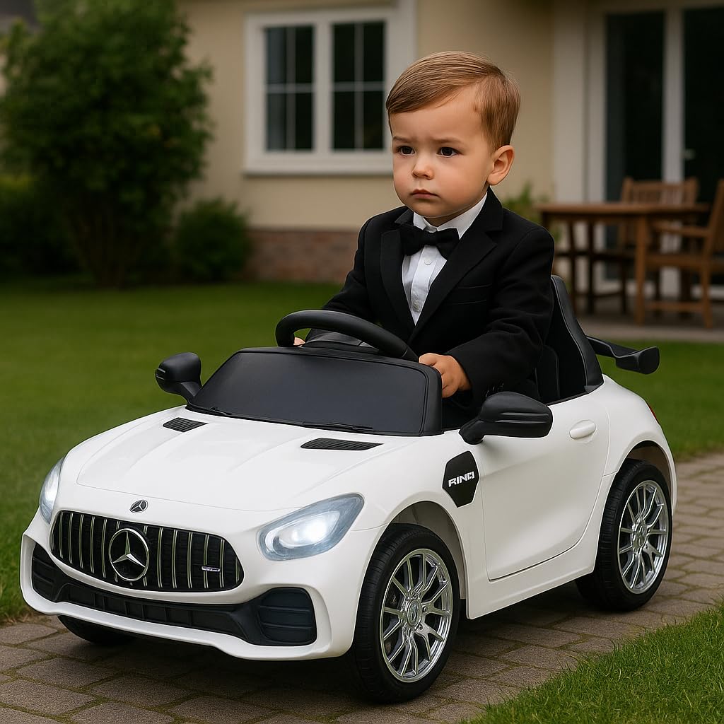 Kawaii Kids Amr Gt Battery Operated Sports Car For Kids With Music & Light For 1 To 5 Years Kids - White