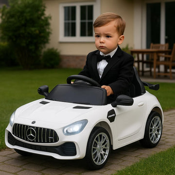 Kawaii Kids Amr Gt Battery Operated Sports Car For Kids With Music & Light For 1 To 5 Years Kids - White