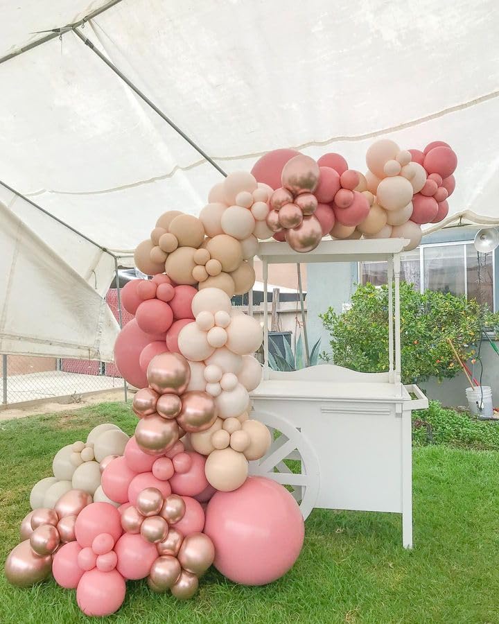 Bezente Dusty Pink Latex Party Balloons - 100 Pack 12 Inch Round Helium Blush Pink Rose Pink Balloons For Birthday Wedding Anniv