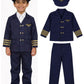 BookMyCostume Dark Blue Airline Captain Pilot Dress for Kids | Aviator Pilot Uniform with Jacket, Cap & Pants | Professional Pil