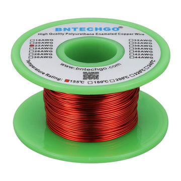 Bntechgo 22 Awg Magnet Wire - Enameled Copper Wire - Enameled Magnet Winding Wire - 4 Oz - 0.0256' Diameter 1 Spool Coil Red Temperature Rating 155? Widely Used For Transformers Inductors
