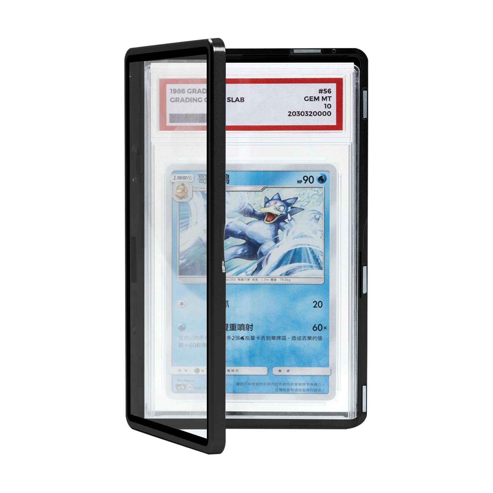Magenetic Graded Card Slab Protector - enhanced Aluminum Graded Card Showcase  PSA Slab Protector with UV-Resistant Tempered Glass  Personalized PSA Slab Bumper for Collectors  Blue