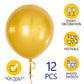 Metallic Gold Balloons 18 Inch 12 Pack Chrome Golden Large Latex Balloon Round Helium Balloon For Christmas Wedding Birthday Par