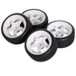 Sharegoo Od 2.55 12Mm Hex White 5-Spoke Plastic Wheel Rims & Rubber Tires Compatible With Hsp Hpi Rc 1/10 On Road Racing Car