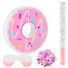 Lewtemi Donut Pinata Party Decorations - Cardboard, Pink, Includes Stick, Blindfold & Confetti, Perfect for Birthdays & Anniversaries