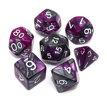 CREEBUY DND Dice RPG Polyhedral Dice Set for Dungeon and Dragons MTG Role Playing Games Dice Set(Purple & Silver)