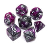 CREEBUY RPG Polyhedral Dice 7Pcs D&D Dice Set for Dungeon and Dragons MTG Table Games Role Playing Dice Set (Purple Mixed Silver