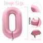 40 Inch Pink 20 Balloon Numbers, Large Number 20 Balloons Pink Foil Number Balloons, Light Pink 20th Foil Birthday Balloons for