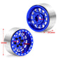 Morlordy 4Pcs 1.0 Plus Beadlock Wheel Rims For 1/24 Rc Crawlers Axial Scx24 Gladiator Deadbolt Bronco C10 Jlu Upgrade Parts (Blu