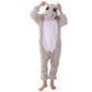WAFUNNE Animal Onesie Costume for Kids Child Boys Girls Womens Mens Cosplay Halloween Costumes Easter Onesies Grey Hippo XL