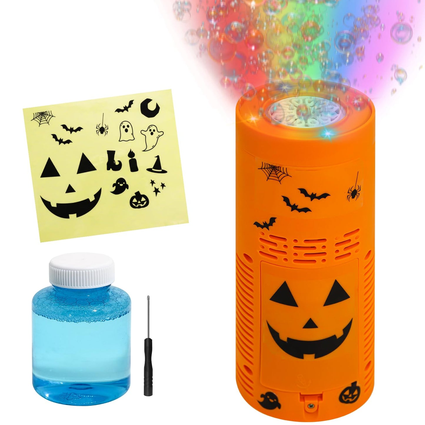 Halloween Bubble Machine,Halloween Party Decorations Includes Spooky Sound Effects,Lights,And Bubbles Halloween Toys For Toddlers,Kids,Adults