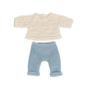 Miniland Clothes For Dolls 8 1/4'' Knitted Outfit Sweater & Trausers - Eco, Made In Spain, Quality, Role Play, Educational