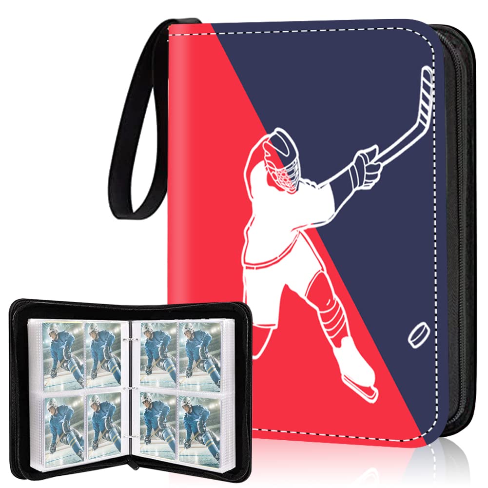 Stillkeeper Hockey Card Binder,4-Pocket Trading Card Binder,400 Pockets Double Sided Pockets Trading Card Binder, For Hockey Car