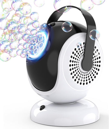 Joyfuture Automatic Bubble Machine - Bubbles Blower For Kids, Toddlers - 360 Oscillation & 75 Adjustment, Bubble Toys With Led L