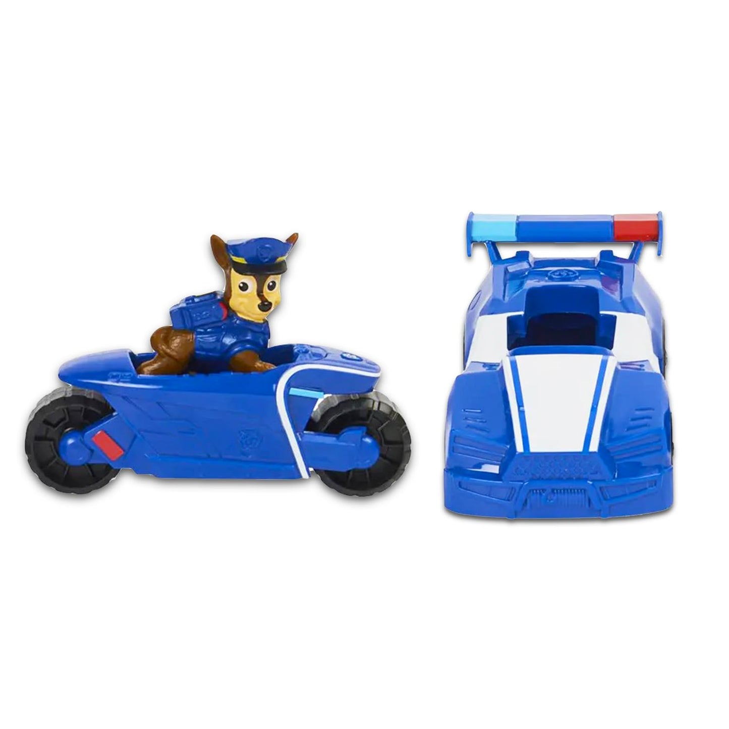 Paw Patrol Chase Mini Movie Vehicle Set - 4 Pc Bundle With 2-In-1 Toy Car, Action Figures, Tattoos And More | Toys For Kids