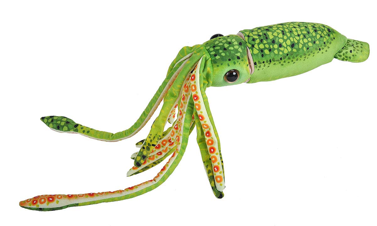 Wild Republic Print Squid Green Plush, Stuffed Animal, Plush Toy, Gifts For Kids, 22 Inches