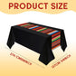 Hosuly Mexican Fiesta Tablecloth 54 X 108'' Party Plastic Tablecloth Striped Table Cover For Mexican Fiesta Party Decorations(Bl