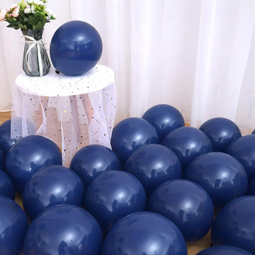 Decgol Navy Blue Balloons 100Pcs Dark Blue Latex Party Balloons Different Sizes 18 12 10 5 Inch Night Blue Balloon Garland For B