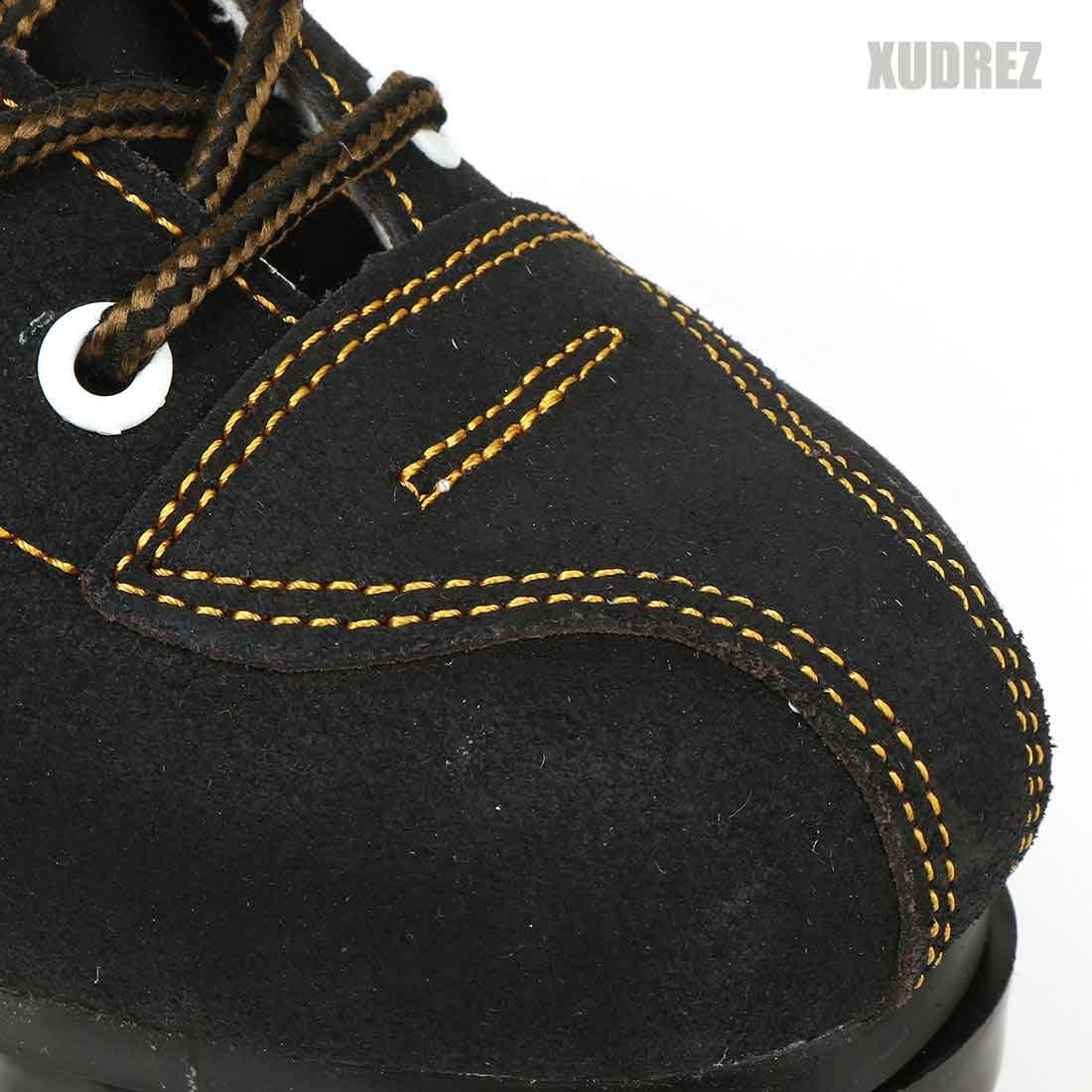 XUDREZ Cowhide Roller Skates for Women and Men High-Top Shoes Double-Row Design Adjustable Classic enhanced Roller Skates (Black Flash Wheel 7)