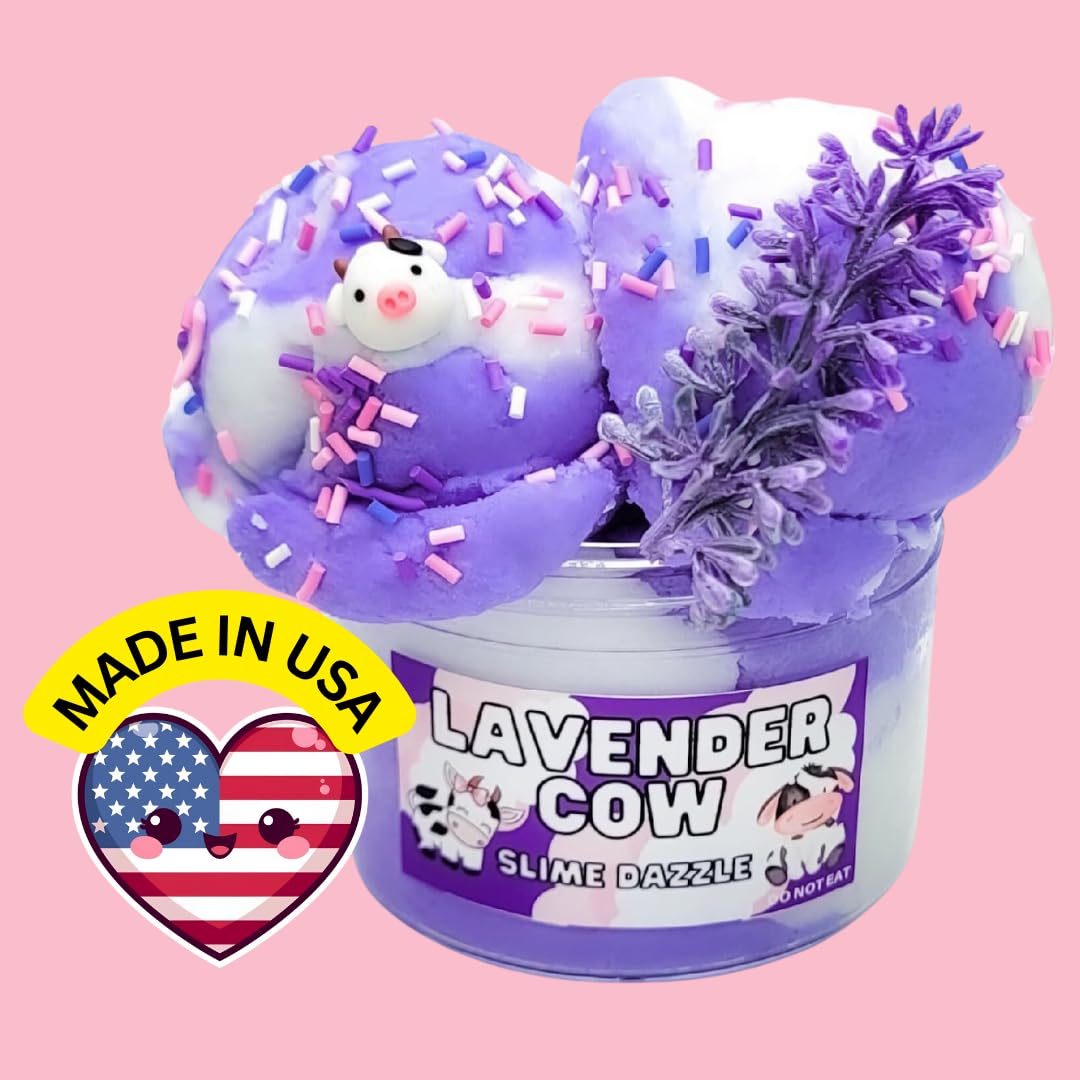 Generic Lavender Cow Cloud Slime - Relaxing Small Lavender Scented Toy, Drizzly Slime Made in USA