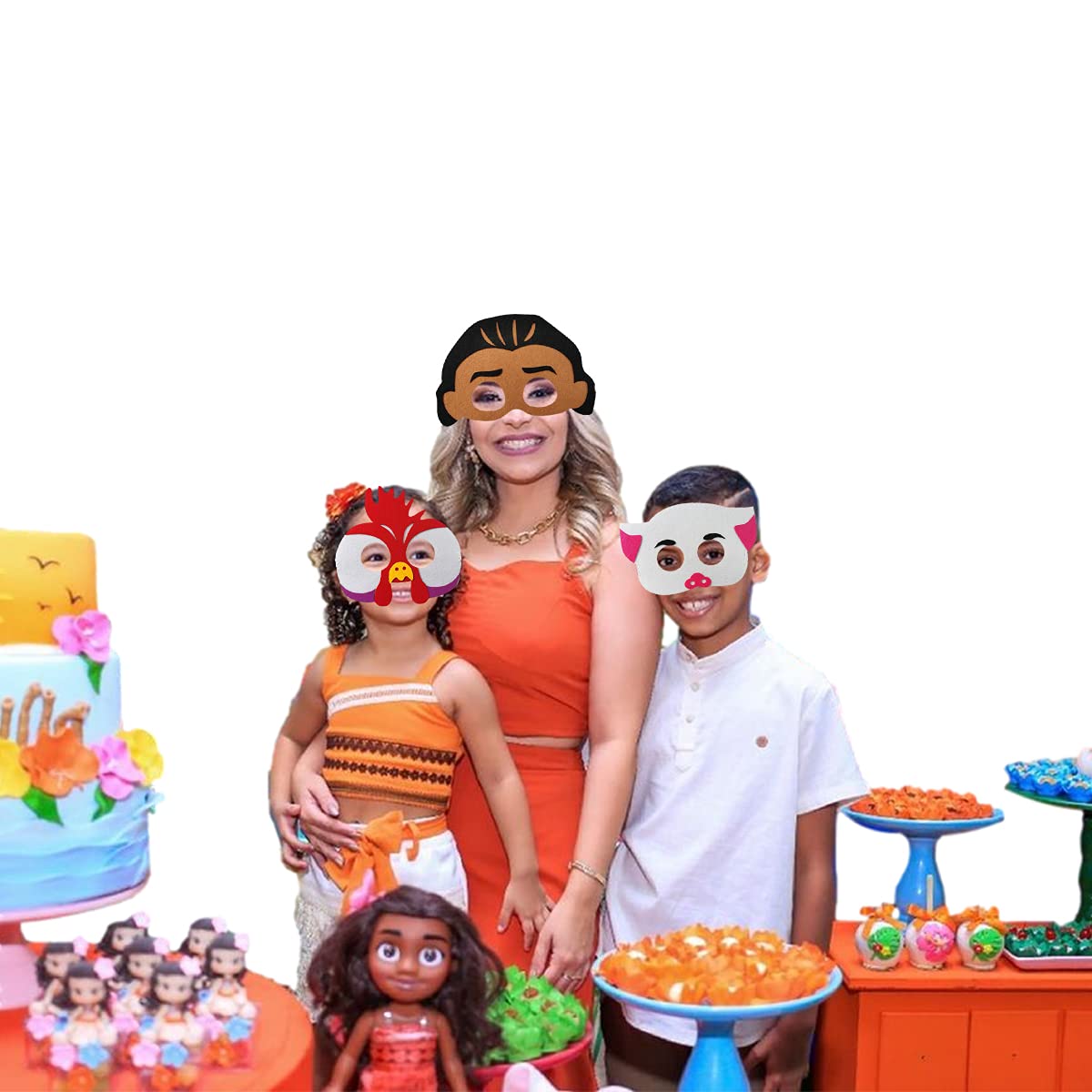 NF 11pcs Tropical Party Felt Mask, Hawaiian Theme Party Supplies, Boy and Girl Birthday Party Dress Up Blindfold