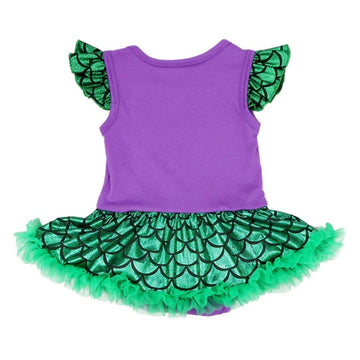 HOIZOSG Baby Girls Mermaid Princess Costume Halloween Christmas Party Outfits Birthday Romper Tutu Dress w/Headband Shoes S