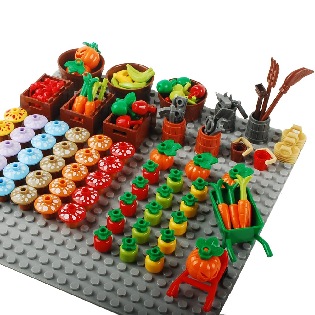 BAENRCY 180pcs Food Building Blocks Kitchen Sencery Accessories Food Set Building Bricks Kit DIY Building Set Compatible All Major Brands (#A)