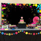 Avezano Neon Backdrop 7x5ft Vinyl Glow Party Decorations Black